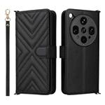 For OPPO Find X8 Ultra Multifunctional 6-Card Slots Leather Phone Case with Wrist Strap(Black)