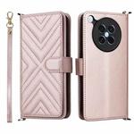 For OPPO Find X8s 5G Multifunctional 6-Card Slots Leather Phone Case with Wrist Strap(Pink)