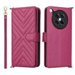 For OPPO Find X8s 5G Multifunctional 6-Card Slots Leather Phone Case with Wrist Strap(Rose Red)