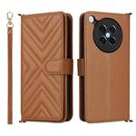 For OPPO Find X8s 5G Multifunctional 6-Card Slots Leather Phone Case with Wrist Strap(Brown)