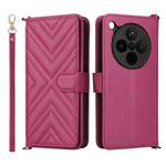 For OPPO Find X8s+ 5G Multifunctional 6-Card Slots Leather Phone Case with Wrist Strap(Rose Red)