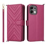 For OPPO K13 5G / K13x 5G Multifunctional 6-Card Slots Leather Phone Case with Wrist Strap(Rose Red)