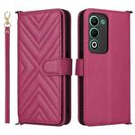 For OPPO A5 5G / 4G Global Multifunctional 6-Card Slots Leather Phone Case with Wrist Strap(Rose Red)