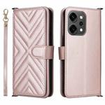 For OPPO Reno14 5G Global Multifunctional 6-Card Slots Leather Phone Case with Wrist Strap(Pink)
