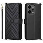 For OPPO Reno14 5G Global Multifunctional 6-Card Slots Leather Phone Case with Wrist Strap(Black)