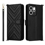 For OPPO Reno14 F 5G Multifunctional 6-Card Slots Leather Phone Case with Wrist Strap(Black)