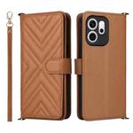 For OPPO Reno14 F 5G Multifunctional 6-Card Slots Leather Phone Case with Wrist Strap(Brown)