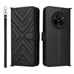 For Realme 14 Pro 5G Multifunctional 6-Card Slots Leather Phone Case with Wrist Strap(Black)