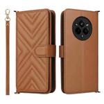 For Realme 14 Pro 5G Multifunctional 6-Card Slots Leather Phone Case with Wrist Strap(Brown)
