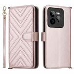 For Realme GT 7 Pro Multifunctional 6-Card Slots Leather Phone Case with Wrist Strap(Pink)