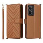 For Realme Neo7x 5G / P3 5G Multifunctional 6-Card Slots Leather Phone Case with Wrist Strap(Brown)
