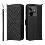 For Realme GT 7 5G Global Multifunctional 6-Card Slots Leather Phone Case with Wrist Strap(Black)