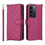 For Realme C71 4G Multifunctional 6-Card Slots Leather Phone Case with Wrist Strap(Rose Red)