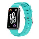 For Huawei Band 10 / 9 / 8 Silver Buckle Silicone Watch Band(Teal)