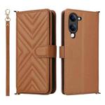 For vivo Y04 4G / Y29s 5G Multifunctional 6-Card Slots Leather Phone Case with Wrist Strap(Brown)