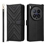 For vivo X200 Ultra 5G Multifunctional 6-Card Slots Leather Phone Case with Wrist Strap(Black)