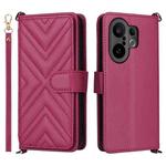 For vivo X200 FE / S30 Pro mini 5G Multifunctional 6-Card Slots Leather Phone Case with Wrist Strap(Rose Red)