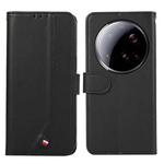 For Xiaomi 15 Ultra ABEEL Delicate Texture Splicing RFID Leather Phone Case(Black)