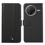 For Xiaomi Poco F7 Pro ABEEL Delicate Texture Splicing RFID Leather Phone Case(Black)
