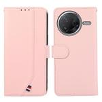 For Xiaomi Poco F7 Pro ABEEL Delicate Texture Splicing RFID Leather Phone Case(Pink)