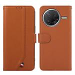 For Xiaomi Poco F7 Pro ABEEL Delicate Texture Splicing RFID Leather Phone Case(Brown)