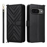 For Google Pixel 9 / Pixel 9 Pro Multifunctional 6-Card Slots Leather Phone Case with Wrist Strap(Black)