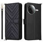 For Redmi K80 5G / K80 Pro 5G Multifunctional 6-Card Slots Leather Phone Case with Wrist Strap(Black)