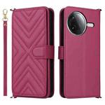 For Redmi K80 5G / K80 Pro 5G Multifunctional 6-Card Slots Leather Phone Case with Wrist Strap(Rose Red)