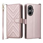 For Redmi Turbo 4 Pro 5G Multifunctional 6-Card Slots Leather Phone Case with Wrist Strap(Pink)