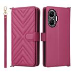 For Redmi Turbo 4 Pro 5G Multifunctional 6-Card Slots Leather Phone Case with Wrist Strap(Rose Red)