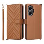 For Redmi Turbo 4 Pro 5G Multifunctional 6-Card Slots Leather Phone Case with Wrist Strap(Brown)