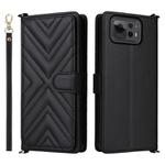 For Asus Zenfone 12 Ultra Multifunctional 6-Card Slots Leather Phone Case with Wrist Strap(Black)