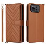For Asus Zenfone 12 Ultra Multifunctional 6-Card Slots Leather Phone Case with Wrist Strap(Brown)