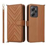 For Blackview Oscal Tiger 13 Multifunctional 6-Card Slots Leather Phone Case with Wrist Strap(Brown)