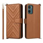 For Motorola Moto G05 4G / E15 4G Multifunctional 6-Card Slots Leather Phone Case with Wrist Strap(Brown)