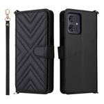 For Motorola Moto G54 5G / G54 Power 5G Multifunctional 6-Card Slots Leather Phone Case with Wrist Strap(Black)