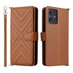 For Motorola Moto G54 5G / G54 Power 5G Multifunctional 6-Card Slots Leather Phone Case with Wrist Strap(Brown)