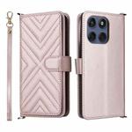 For Motorola Edge 60 Fusion Multifunctional 6-Card Slots Leather Phone Case with Wrist Strap(Pink)