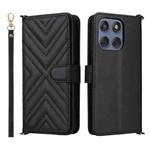 For Motorola Edge 60 Fusion Multifunctional 6-Card Slots Leather Phone Case with Wrist Strap(Black)