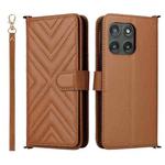 For Motorola Edge 5G 2025 Multifunctional 6-Card Slots Leather Phone Case with Wrist Strap(Brown)