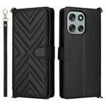 For Motorola Moto G56 / G66j / G66y 5G Multifunctional 6-Card Slots Leather Phone Case with Wrist Strap(Black)