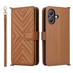 For Ulefone Note 21 Multifunctional 6-Card Slots Leather Phone Case with Wrist Strap(Brown)