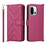 For OnePlus 13T 5G Multifunctional 6-Card Slots Leather Phone Case with Wrist Strap(Rose Red)