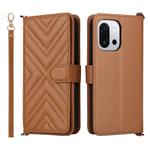 For OnePlus 13T 5G Multifunctional 6-Card Slots Leather Phone Case with Wrist Strap(Brown)