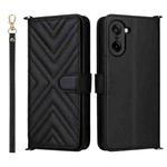 For OnePlus Ace 5 Racing 5G Multifunctional 6-Card Slots Leather Phone Case with Wrist Strap(Black)