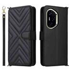 For Honor 300 Pro 5G / 300 Ultra 5G Multifunctional 6-Card Slots Leather Phone Case with Wrist Strap(Black)