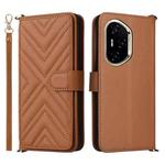 For Honor 300 Pro 5G / 300 Ultra 5G Multifunctional 6-Card Slots Leather Phone Case with Wrist Strap(Brown)
