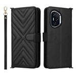 For Honor 400 Multifunctional 6-Card Slots Leather Phone Case with Wrist Strap(Black)