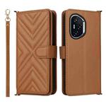 For Honor 400 Multifunctional 6-Card Slots Leather Phone Case with Wrist Strap(Brown)
