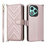 For Honor 400 Lite 5G Multifunctional 6-Card Slots Leather Phone Case with Wrist Strap(Pink)